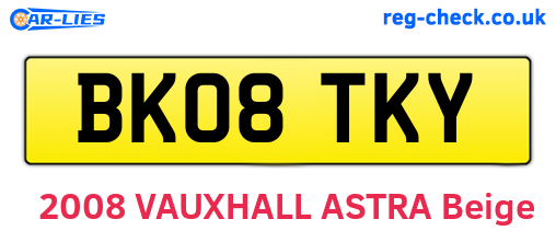 BK08TKY are the vehicle registration plates.