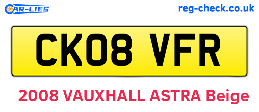 CK08VFR are the vehicle registration plates.