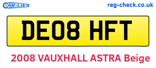DE08HFT are the vehicle registration plates.