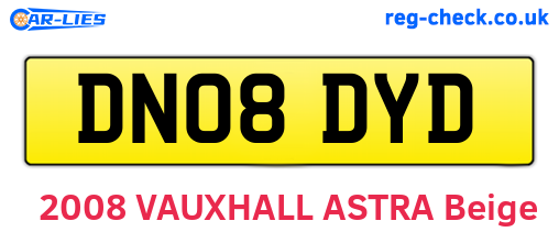 DN08DYD are the vehicle registration plates.