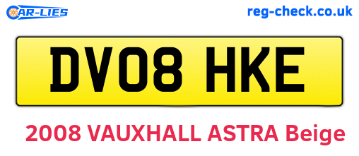 DV08HKE are the vehicle registration plates.