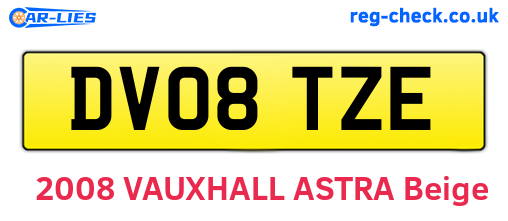 DV08TZE are the vehicle registration plates.