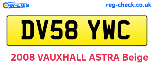 DV58YWC are the vehicle registration plates.