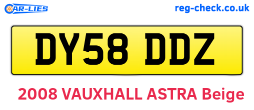 DY58DDZ are the vehicle registration plates.