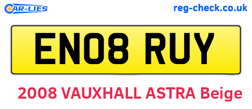EN08RUY are the vehicle registration plates.