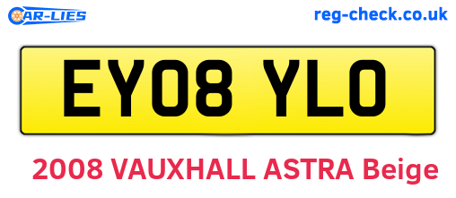 EY08YLO are the vehicle registration plates.