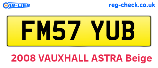 FM57YUB are the vehicle registration plates.