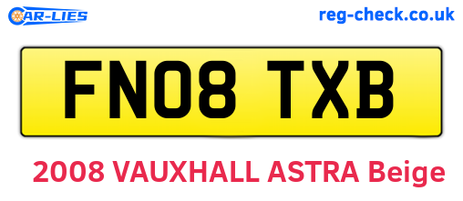 FN08TXB are the vehicle registration plates.