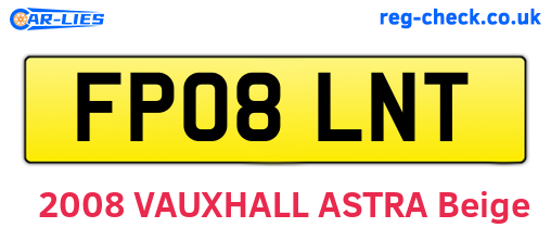 FP08LNT are the vehicle registration plates.