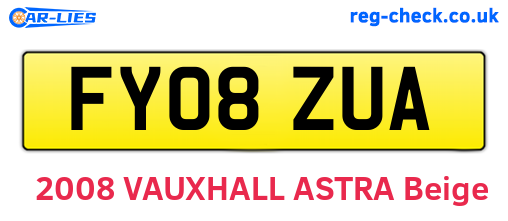 FY08ZUA are the vehicle registration plates.