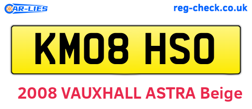 KM08HSO are the vehicle registration plates.