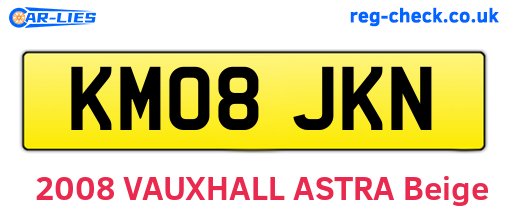 KM08JKN are the vehicle registration plates.