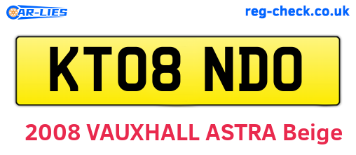 KT08NDO are the vehicle registration plates.