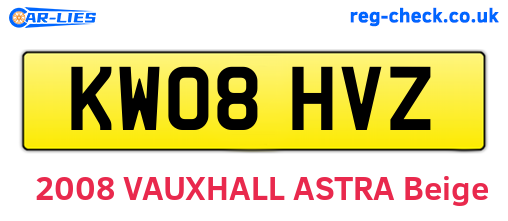 KW08HVZ are the vehicle registration plates.