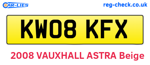 KW08KFX are the vehicle registration plates.