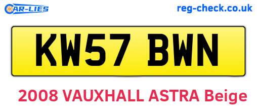 KW57BWN are the vehicle registration plates.