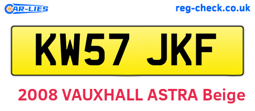 KW57JKF are the vehicle registration plates.