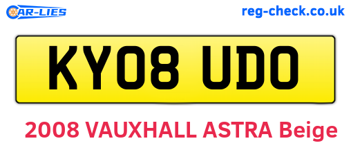 KY08UDO are the vehicle registration plates.