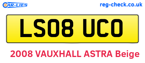 LS08UCO are the vehicle registration plates.