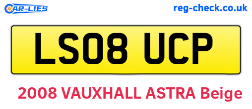 LS08UCP are the vehicle registration plates.