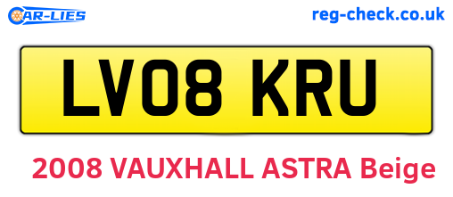 LV08KRU are the vehicle registration plates.