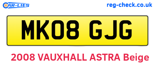 MK08GJG are the vehicle registration plates.