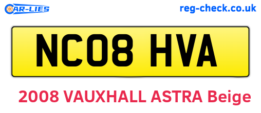 NC08HVA are the vehicle registration plates.