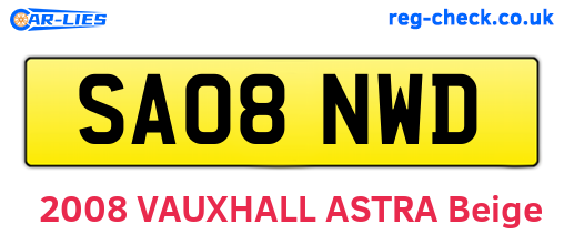 SA08NWD are the vehicle registration plates.