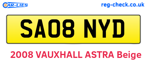SA08NYD are the vehicle registration plates.