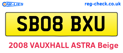 SB08BXU are the vehicle registration plates.
