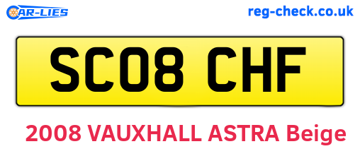 SC08CHF are the vehicle registration plates.