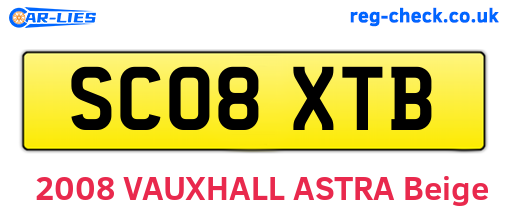 SC08XTB are the vehicle registration plates.