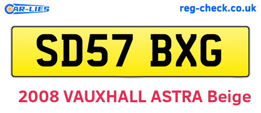 SD57BXG are the vehicle registration plates.