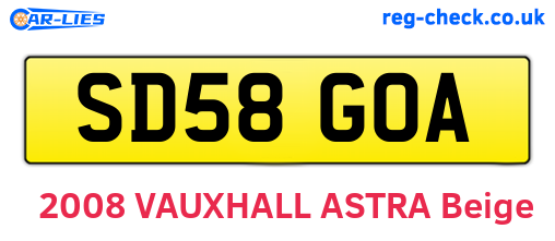 SD58GOA are the vehicle registration plates.