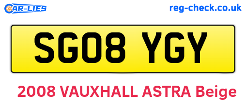 SG08YGY are the vehicle registration plates.