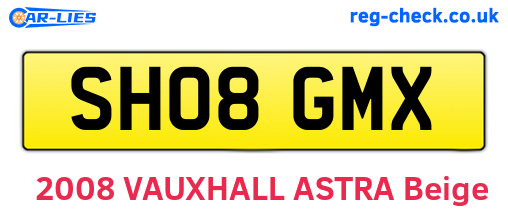 SH08GMX are the vehicle registration plates.