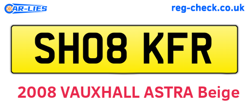 SH08KFR are the vehicle registration plates.