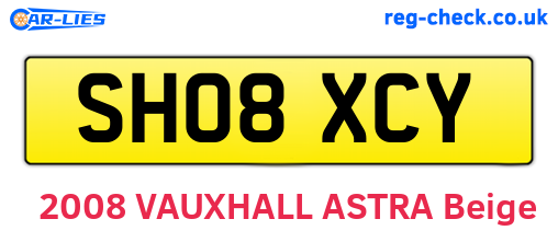SH08XCY are the vehicle registration plates.
