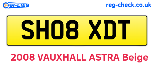 SH08XDT are the vehicle registration plates.