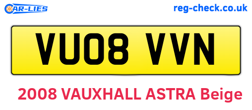 VU08VVN are the vehicle registration plates.