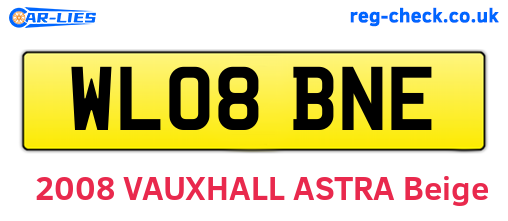 WL08BNE are the vehicle registration plates.