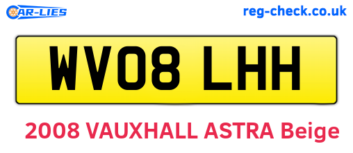 WV08LHH are the vehicle registration plates.