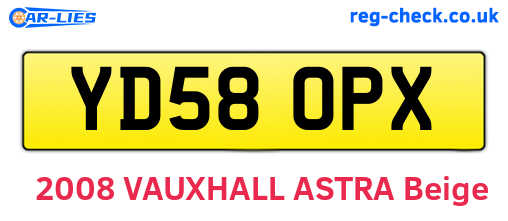 YD58OPX are the vehicle registration plates.