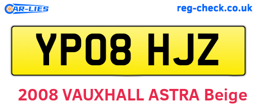 YP08HJZ are the vehicle registration plates.