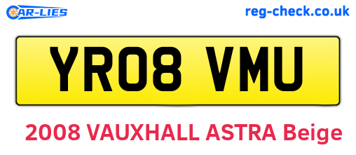 YR08VMU are the vehicle registration plates.