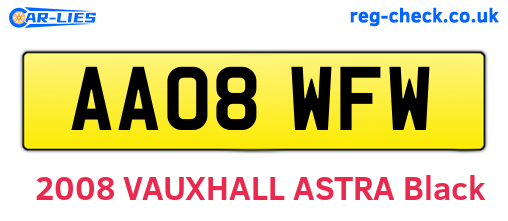 AA08WFW are the vehicle registration plates.