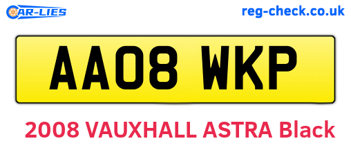 AA08WKP are the vehicle registration plates.