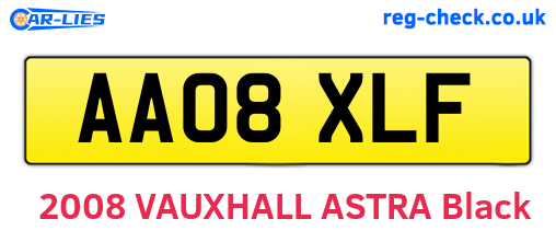 AA08XLF are the vehicle registration plates.