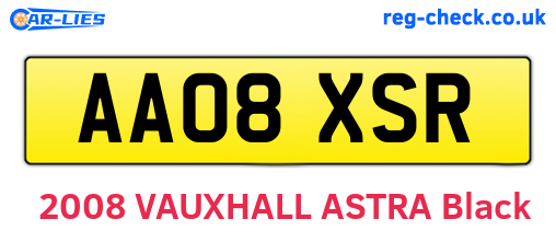 AA08XSR are the vehicle registration plates.