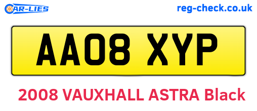 AA08XYP are the vehicle registration plates.